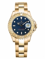 Rolex Yacht-Master Or jaune Bleu cadran Dames 169628 B