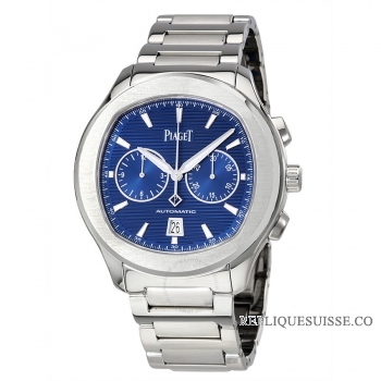 Piaget Polo S G0A41006 pour homme, chronographe automatique et cadran bleu Montres Copie