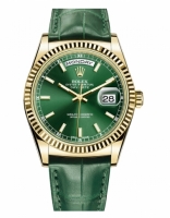 Rolex Day Date Or jaune Green cadran 118138 GRL