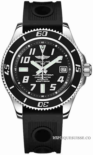 Breitling Superocean 42 Inoxydable acier Ocean Racer noir Montre Réplique