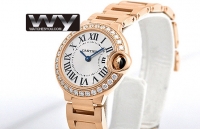 Cartier Ballon Bleu Diamants Or Dames WE9002Z3 Montre Réplique