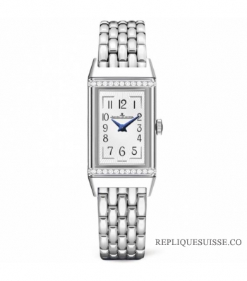 Copie Montre Jaeger-LeCoultre Reverso One Acier Inoxydable/Diamant/Blanc/Bracelet 3288120