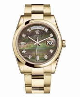 Rolex Day Date Or jaune Dark MOP cadran 118208 DKMDO