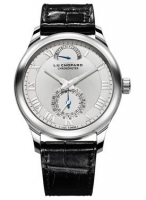 Chopard L.U.C Quattro argent Dial or blanc noir Cuir 161926-1001