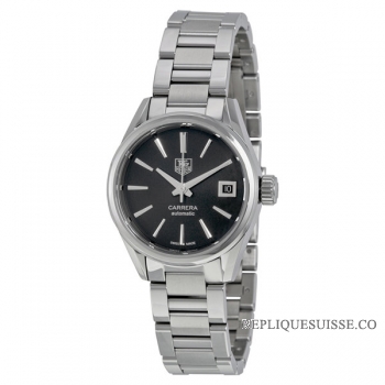 TAG Heuer Réplique Carrera Automatique Noir Dial Acier inoxydable Dame Montre WAR2410.BA0776