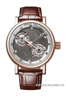 Copie Montre Breguet Double Tourbillon 5347 18K Or Rose Hommes 5347BR/2A/9ZU