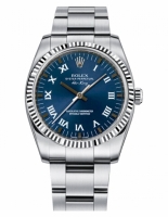 Réplique Rolex Air-King Blanc or Fluted Bezel bleu cadran 114234 BLRO Mon 114234 BLRO