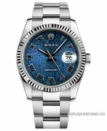 Réplique Rolex Datejust 36mm Bleu Acier Jubile Dial bracelet Oyster 116234 BLJRO