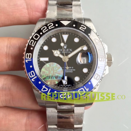 Réplique Rolex GMT Master II en acier inoxydable cadran noir 116710 BLNR - Cliquez sur l'image pour la fermer