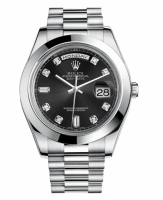 Réplique Rolex Day Date II President Platinum noir cadran 218206 BKDP Mon 218206 BKDP