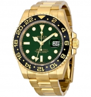 Réplique Rolex GMT Master II Bracelet Oyster Cadran vert or jaune 18k 116718GSO