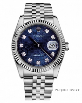 Réplique Rolex Datejust 36mm Bleu Acier Dial Jubile Jubile Bracelet 116234 BLJDJ