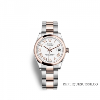 Rolex Datejust 31 Oystersteel or Everose 18 ct M278241-0001 cadran blanc