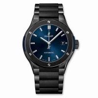 Copie Montre Hublot Classic Fusion Bracelet en ceramique bleu 45mm 510.CM.7170.CM