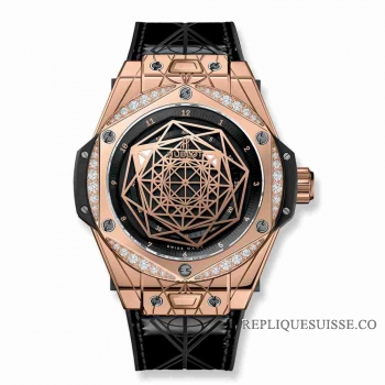 Copie Montre Hublot Big Bang Sang Bleu Roi Or Diamants 39mm 465.OS.1118.VR.1204.MXM17