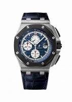 Audemars Piguet Royal Oak Offshore alligator bleu d'hommes de cuir Montre Réplique