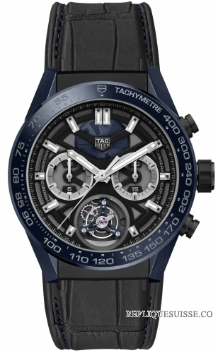 Copie Montre TAG Heuer Carrera Tete de Vipere Chronographe Tourbillon Chronometre CAR5A93.FC6442