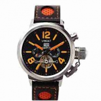 U-BOAT FlightDeck 50mm Tourbillon noir Dial noir cuir Montre Réplique