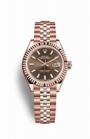 Copie Montre Rolex Datejust 28 18 carats Everose or 279175 Cadran chocolat m279175-0008