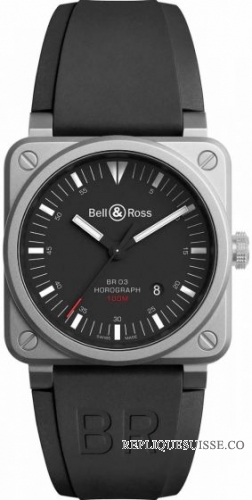 Copie Montre Bell & Ross BR 03-92 Horloge BR0392-HOR-BLC-SRB
