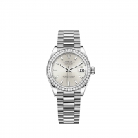 Rolex Datejust 31 or blanc cadran argent bracelet President