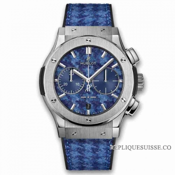 Copie Montre Hublot Classic Fusion Chronographe Italia Independant Pieds-De-Poule Titane 45mm 521.NX.2710.NR.ITI18