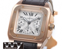 Cartier Santos 100 Rose Or Chronographe W20131Y1 Montre Réplique