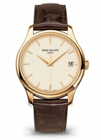 Patek Philippe Calatrava Cadran Ivoire Or Jaune 18 Carats Marron Cuir -001 5227J-001 Montres Copie