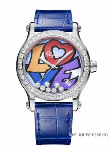 Réplique Chopard Happy Love Acier inoxydable et diamants 278559-3021