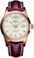 Breitling Transocean Chronographe Day and Date Burgundy Strap Montre Réplique