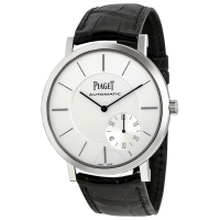 Piaget Altiplano automatique cadran argente cuir noir hommes