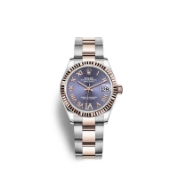 Rolex Datejust 31 Oystersteel Or Everose 18 ct M278271-0019 Aubergine sertie de diamants Cadran