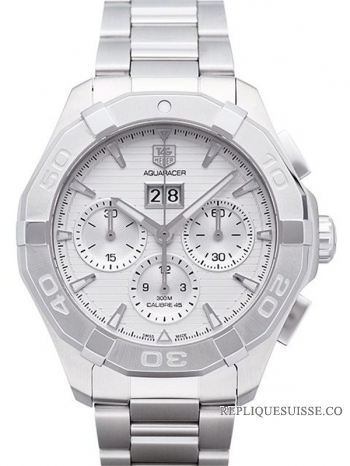 TAG Heuer Réplique Aquaracer Automatique Chronographe argent Dial Acier inoxydable CAY211Y.BA0926