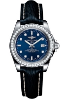 Breitling Galactic 32 Sleek Edition Blue Diamond Cadran Bracelet en cuir bleu pour femme