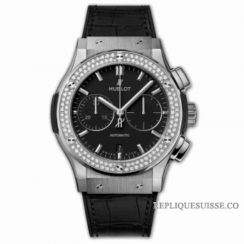 Copie Montre Hublot Chronographe Titane Diamants 45mm Classic Fusion Montre 521.NX.1171.LR.1104