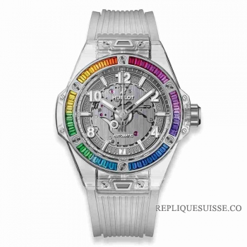 Copie Montre Hublot Big Bang Un clic Sapphire Rainbow 39mm 465.JX.4802.RT.4099