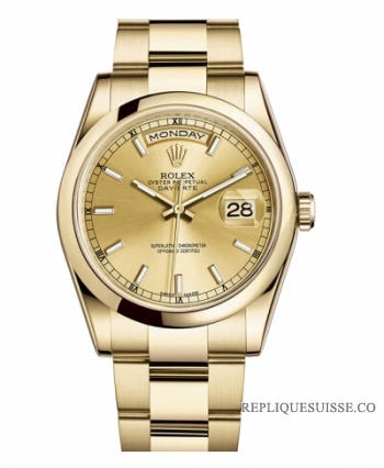 Rolex Day Date Or jaune Champagne cadran 118208 CHSO