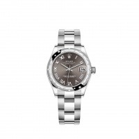 Rolex Datejust 31 Rolesor blanc cadran gris fonce bracelet Oyster