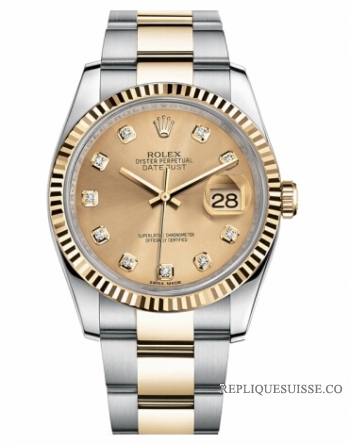 Réplique Rolex Datejust 36mm acier et or Champagne Dial 116233 CHDO