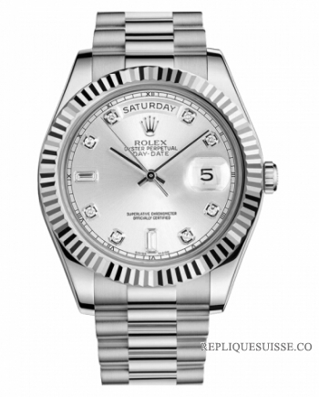 Réplique Rolex Day Date II President Blanc or argent cadran 218239 SDP Mo 218239 SDP