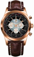 Breitling Transocean 01 Chronographe Red Or brun Croco Strap Montre Réplique