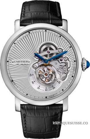 Rotonde de Cartier Flying Tourbillon reversed cadran montre Réplique