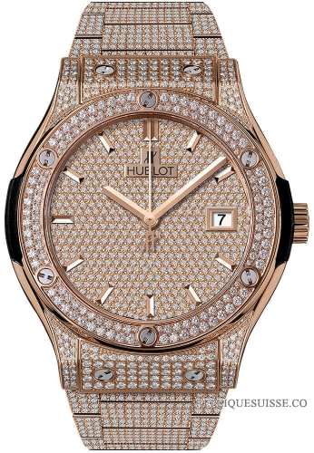 Hublot Classic Fusion King gold Full Pave 42mm 542.OX.9010.OX.3704