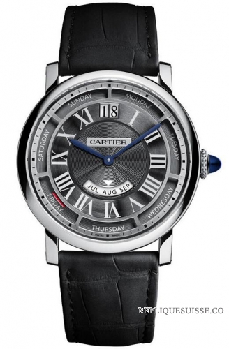 Cartier Rotonde de Cartier Annual Calendar Or blanc WHRO0003 Montre Réplique