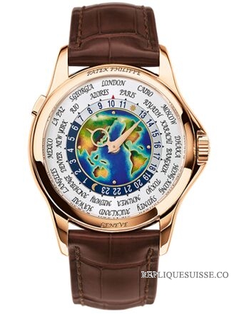 Patek Philippe World Time 5131R-001 Enamel Dial Or rose 2015 Montre Réplique