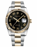 Réplique Rolex Datejust 36mm acier et or noir Jubilee Dial 116233 BKJRO