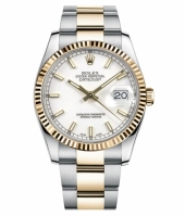 Réplique Rolex Datejust 36mm Stainless acier et 18K Jaune or blanc Dial 116233 WSO