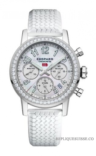 Copie Montre Chopard Mille Miglia Classic Chronographe serti de diamants en acier inoxydable 178588-3001