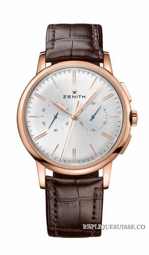 Zenith Elite chronographe Classique Bracelet en alligator brun 18.2270.4069 / 01.C498 Montres Copie