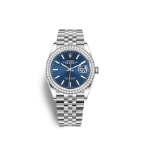 Rolex Datejust 36 Oystersteel or blanc 18 ct M126284RBR-0009 cadran bleu